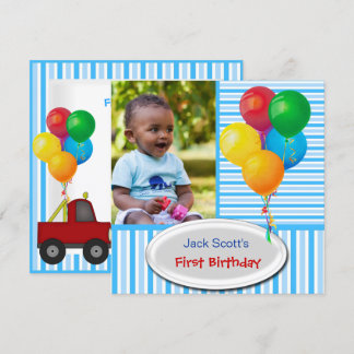 Erster Geburtstag Bunter Babyjunge Einladung
