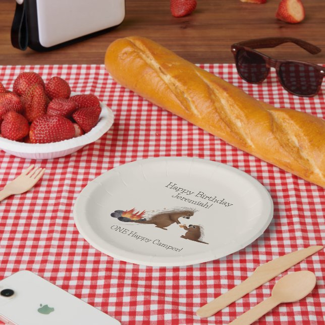 Erster Geburtstag Camping Stachelschweine machen S Pappteller (Picknick)
