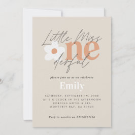 Erster Geburtstag daisboho retro terracotta natürl Einladung