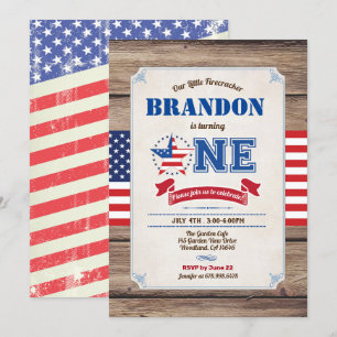 Erster Geburtstag des Babys 4. Juli Unabhängigkeit Einladung