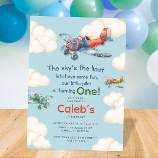 Erster Geburtstag des kleinen Piloten Einladung
