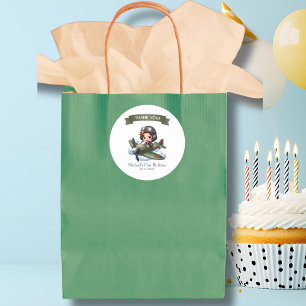 Erster Geburtstag eines Jungen Pilot Vintage-Flugz Runder Aufkleber