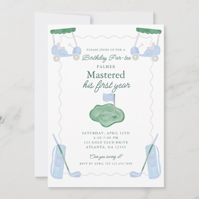 Erster Geburtstag - Einladung (Vorderseite)