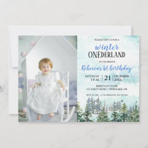 Erster Geburtstag Einladung zum Winterwald