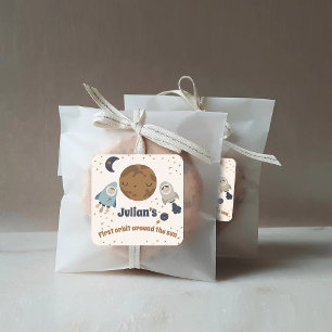 Erster Geburtstag, Erste Umlaufbahn um die Sonne! Quadratischer Aufkleber