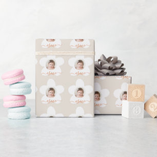 Erster Geburtstag Gänseblümchen Boho Retro Terrako Geschenkpapier