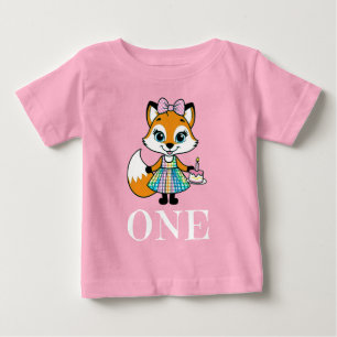 Erster Geburtstag heute Niedlichen Foxenkleid und  Baby T-shirt