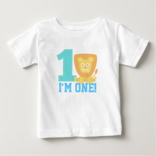 Erster Geburtstag, ich bin Eins, süßer Löwe Baby T-shirt