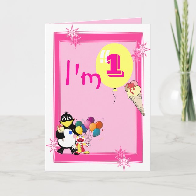 Erster Geburtstag Karte (Vorderseite)