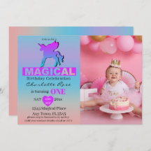 Erster Geburtstag Magisches Einhorn Rosa Blau