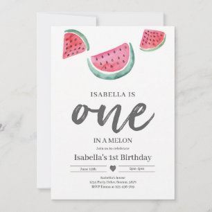 Erster Geburtstag mit Wassermelone 'One In A Melon Einladung