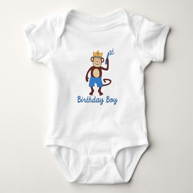 Erster Geburtstag Monkey Boy T - Shirt (Vorderseite)