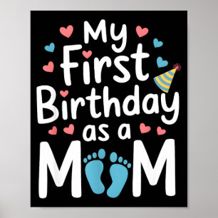 Erster Geburtstag neue Mutter Baby-Party glücklich Poster