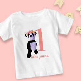 Erster Geburtstag Niedlich Panda Girl Baby T - Shi T-shirt