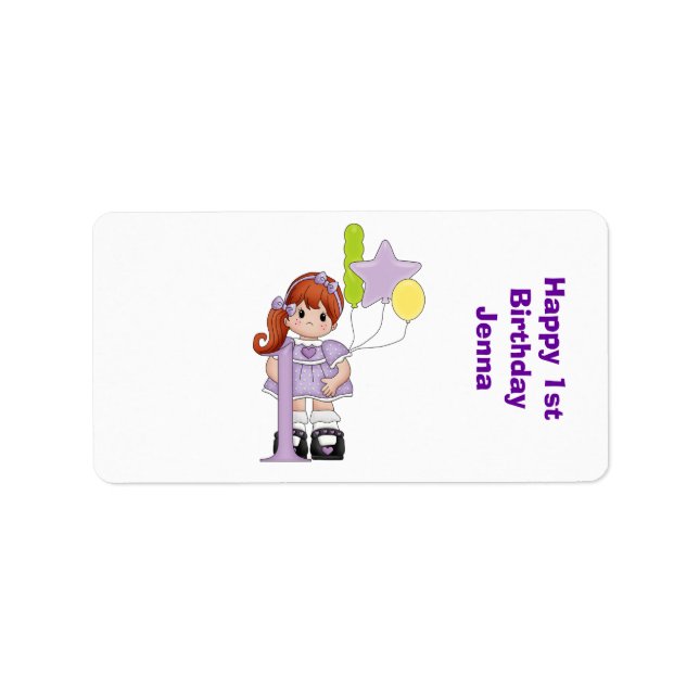 Erster Geburtstag Nugget Miniature Candy Wrapper Adressaufkleber (Vorne)