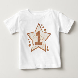 Erster Geburtstag - Rosa und Gold Star Baby T-shirt