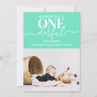 Erster Geburtstag Überwältigende Typografie-Karte Feiertagskarte