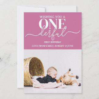 Erster Geburtstag Überwältigende Typografie-Karte Feiertagskarte