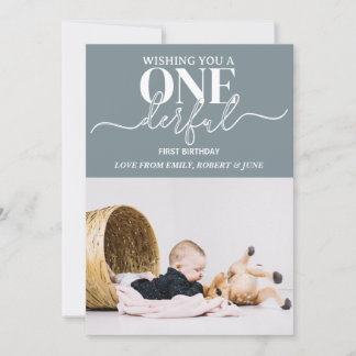 Erster Geburtstag Überwältigende Typografie-Karte Feiertagskarte