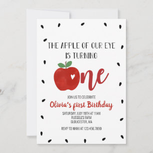 Erster Geburtstag von Apple of our Eye Einladung