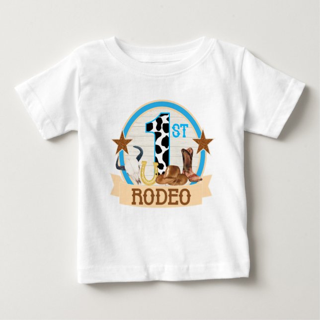 Erster Geburtstag von Rodeo Baby T-shirt (Vorderseite)