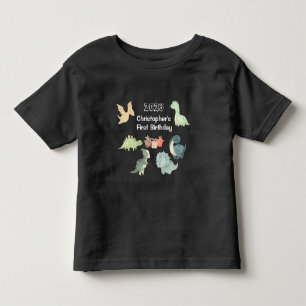 Erster Geburtstag Wasserfarbe Süßer Dinosaurier Sc Kleinkind T-shirt