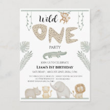 Erster Geburtstag Wild One Dschungel-Safari-Tiere