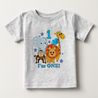 Erster Geburtstags-Dschungel Baby T-shirt
