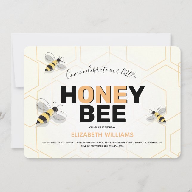 Erster Geburtstags-Gelbwein-Cartoon Einladung (Vorderseite)