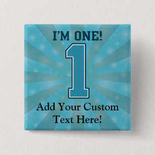 Erster Geburtstags-Junge, bin ich einer, große Button