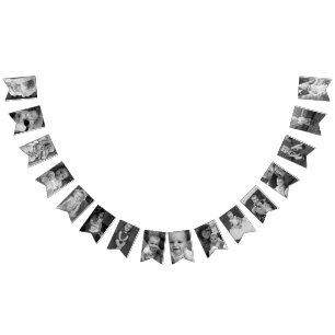Erster Geburtstags-Schwarzweiss-Foto Wimpelkette