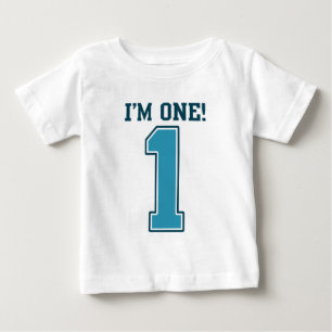 Erster Geburtstagskind, ich bin eins, Big Blue Num Baby T-shirt