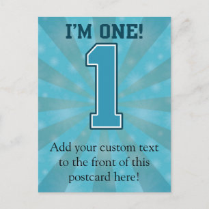 Erster Geburtstagskind, ich bin eins, Big Blue Num Postkarte