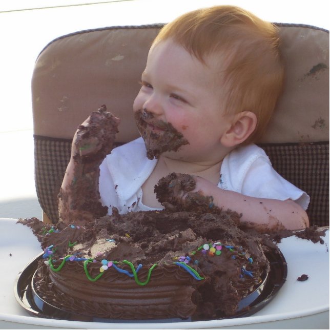 Erster Geburtstagskuchen!!! Fotoskulptur Schlüsselanhänger (Vorne)