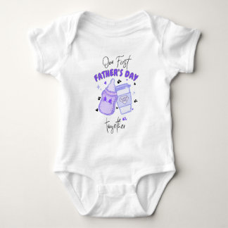 Erster gemeinsamer Vatertag Passendes Outfit/Lila Baby Strampler