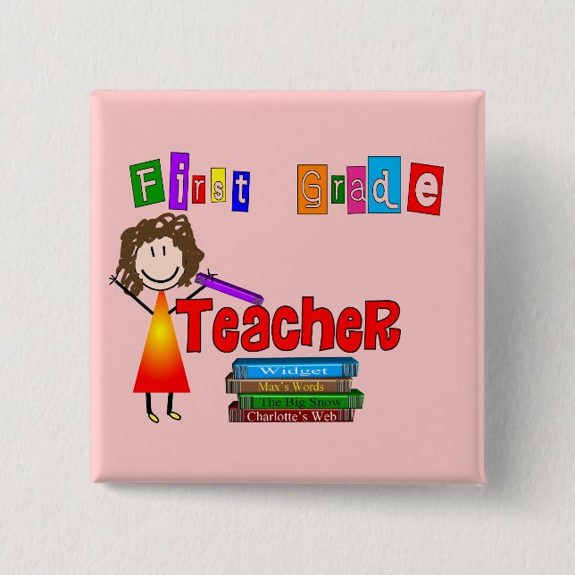Erster Grad-Lehrer-Geschenke Button (Vorderseite)
