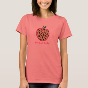 Erster Grad-Lehrer-Leopard-Druck Apple T-Shirt