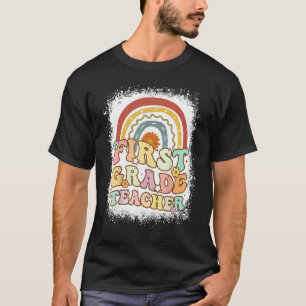 Erster Grade Lehrer Retro Groovy 1. Klasse Lehrer T-Shirt