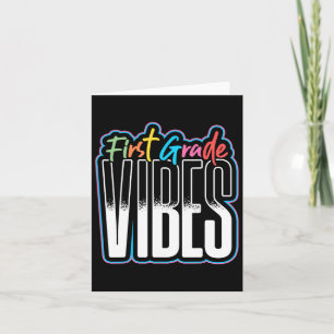 Erster Grade Vibes Lehrer Student 1. Klasse Zurück Karte