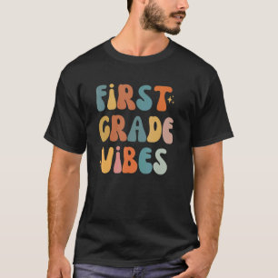 Erster Grade Vibes Retro Groovy Vintag T-Shirt