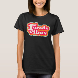 Erster Grade Vibes Retro School Teacher & Student T-Shirt