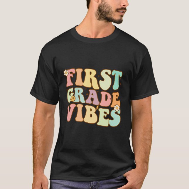 Erster Grade Vibes Zurück zum Lehrer Kind 1St G T-Shirt (Vorderseite)