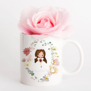Erster Heiliger Kommunion Kranz für Mädchen mit Gr Kaffeetasse