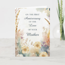 Erster Jahrestag des Verlustes der Wildblume der M Karte