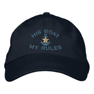 Erster Kamerad sein Boot mein Regel-weißer Bestickte Baseballkappe