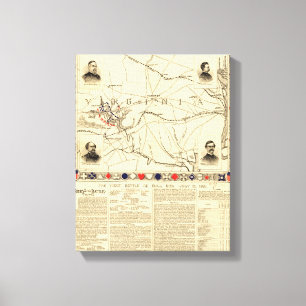 Erster Kampf von Stier-Lauf - ziviler Krieg Leinwanddruck