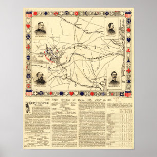 Erster Kampf von Stier-Lauf - ziviler Krieg Poster