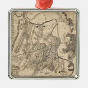 Erster Kampf von Stier-Lauf - ziviler Krieg Silbernes Ornament