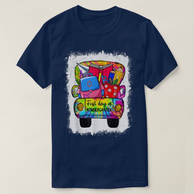 Erster Kindergarten-Gefärbte Krawatte T-Shirt (Design vorne)