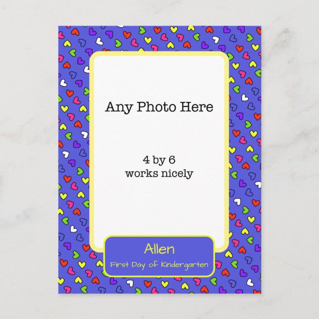 Erster Kindergartentag Foto Postkarte (Vorderseite)